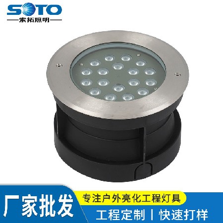LED水下地埋灯水底灯七彩3W9W不锈钢嵌入式水下射灯泳池壁灯
